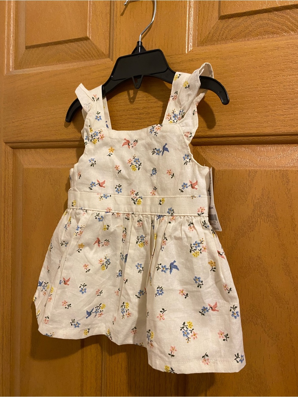 Carter's Cream Floral Print Sundress with Blue and Pink Accents